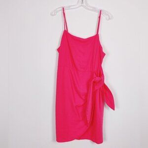 Only Womens Linen Midi Dress in Pink Size XL Spaghetti Strap  Barbiecore